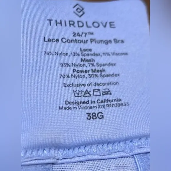 ThirdLove 24/7 lace con  plunge bra in lavender color Size 38G NWT
